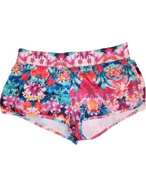 OP Tropical Floral Beach Shorts Multicolor Sz M Vacation Resort Summer Fun Wear